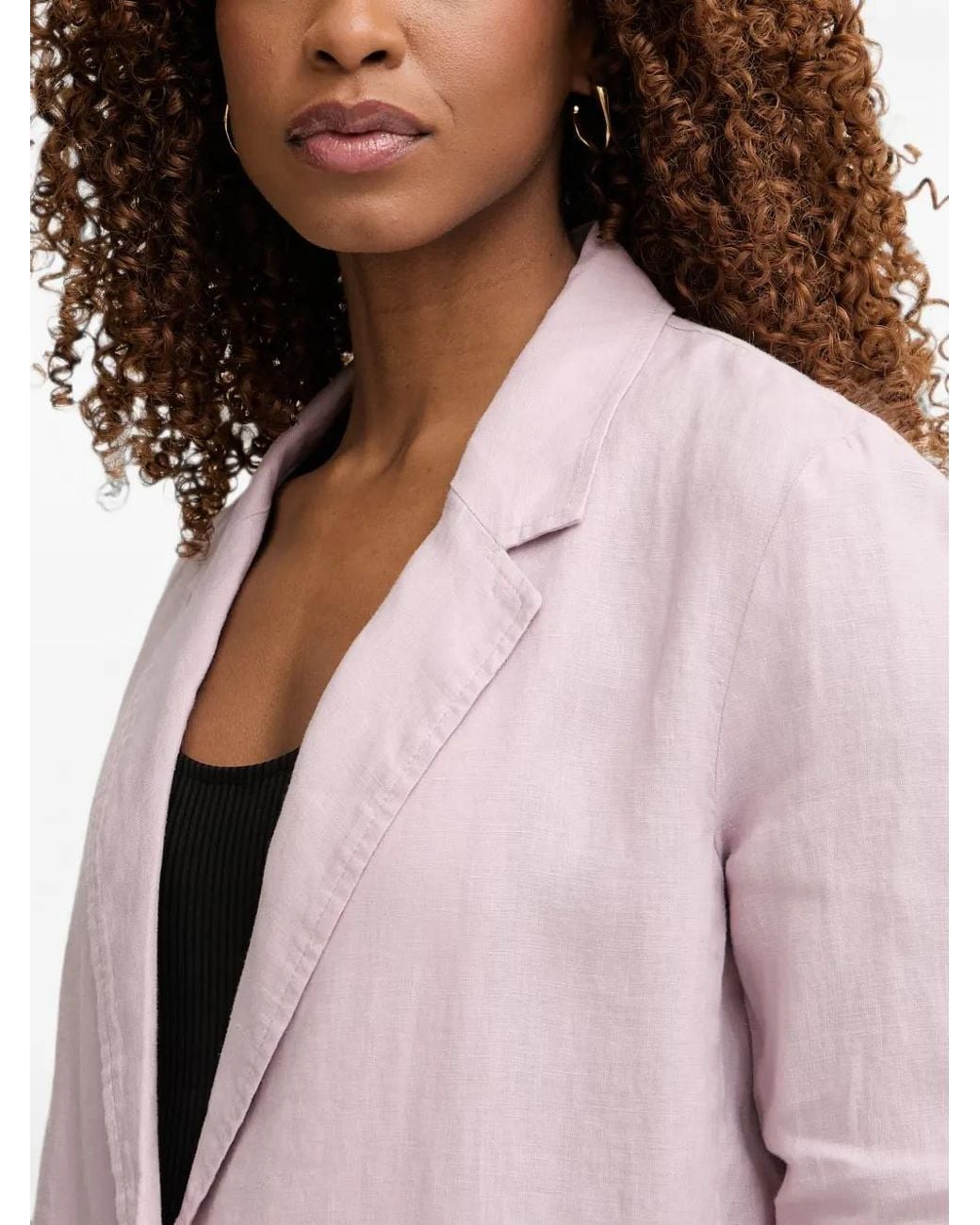 Benetton Pink Blazer Boutonné À Revers Crantés