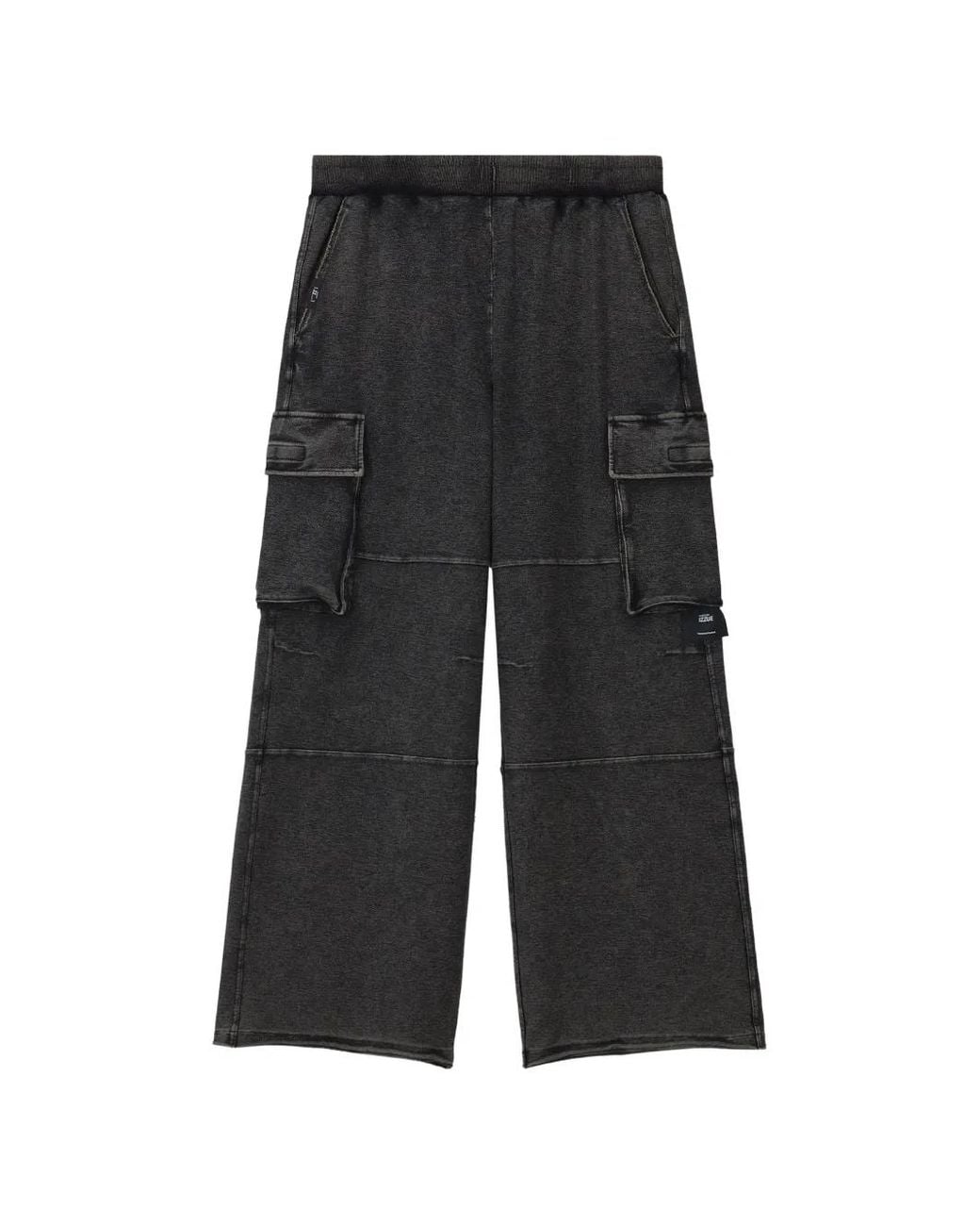 Izzue Black Pantalon À Poches Cargo En Effet Délavé for men