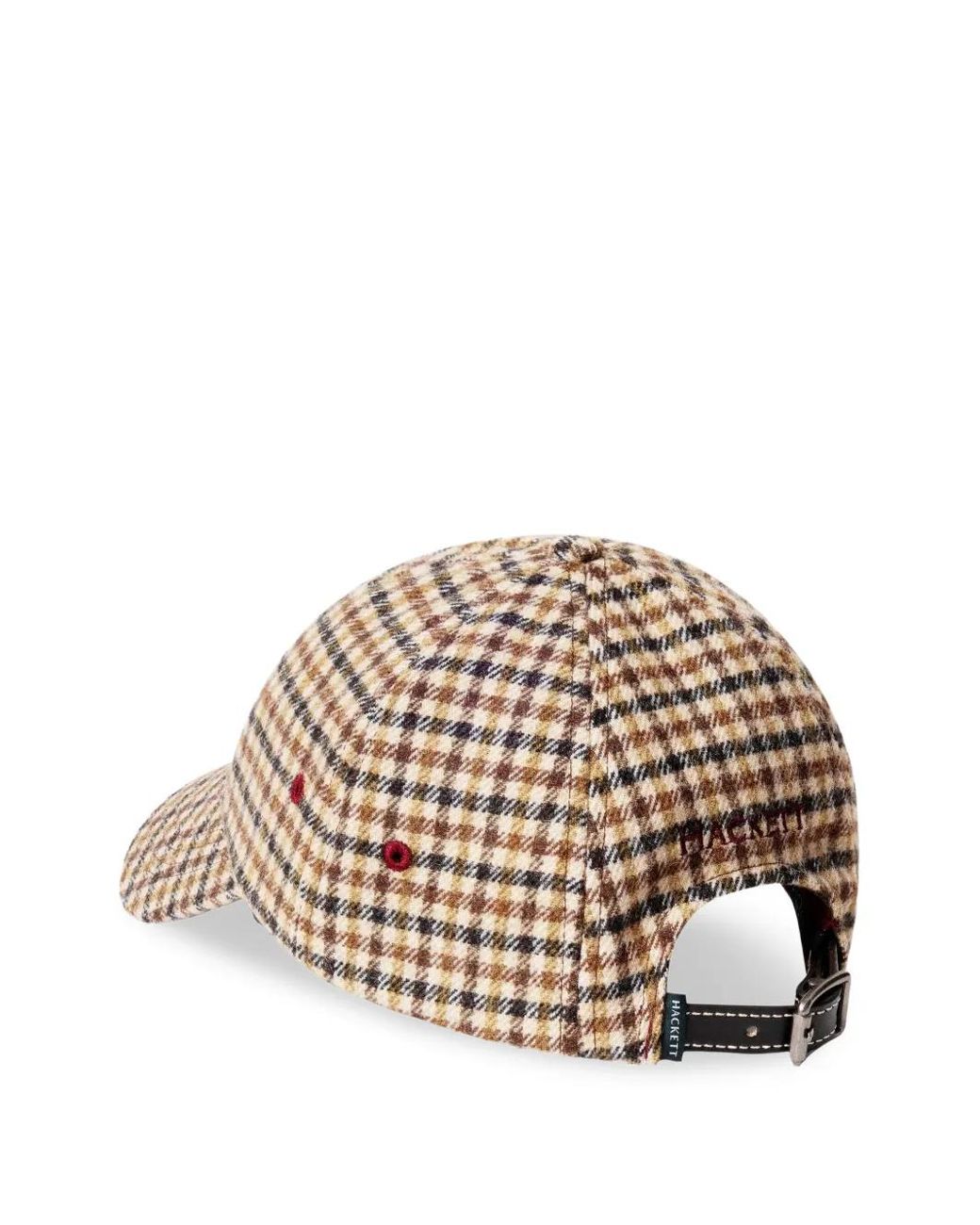 Hackett Natural Check-Pattern Logo-Embroidered Cap for men