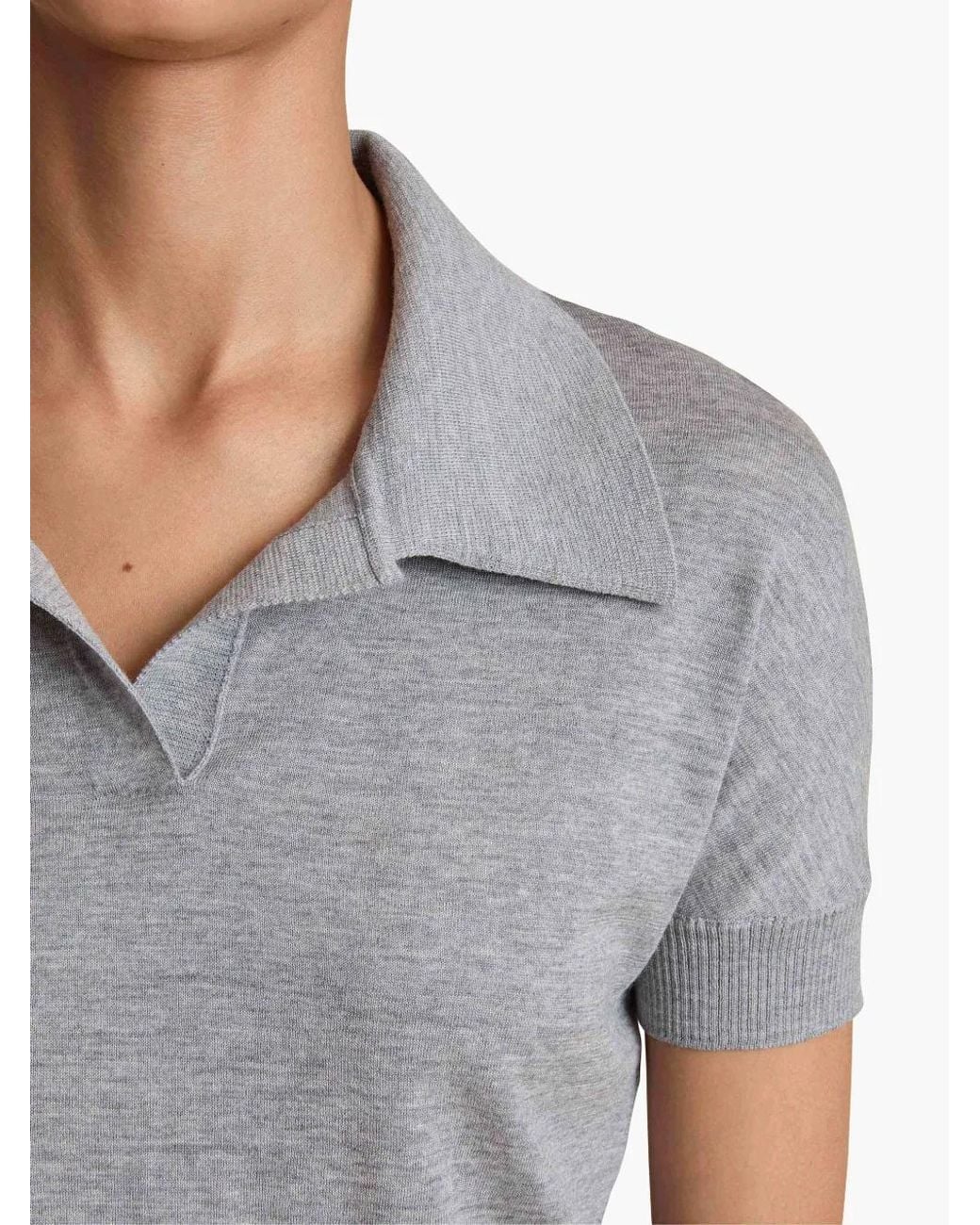 Khaite Gray Morgane Wool Polo Shirt