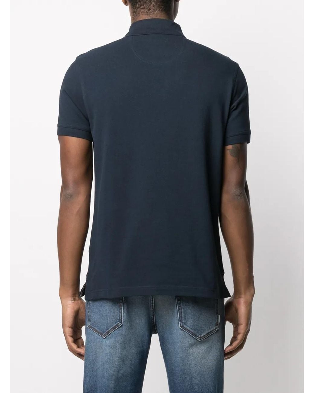 Barbour Blue Tartan Pique Polo for men