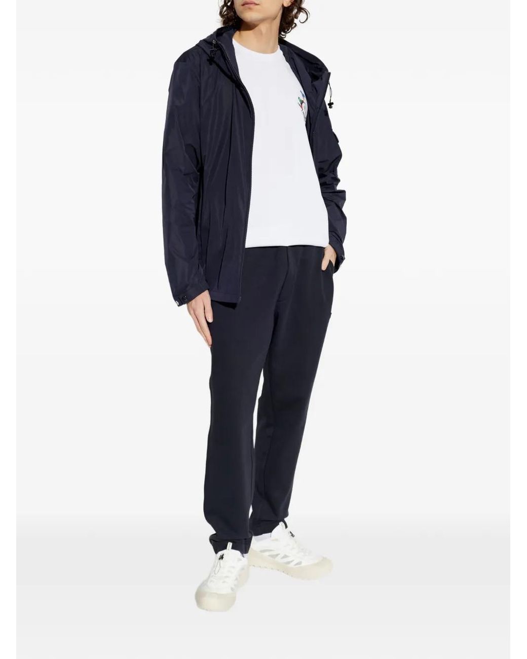 Moncler Blue Pantalon De Jogging En Coton À Patch Logo for men