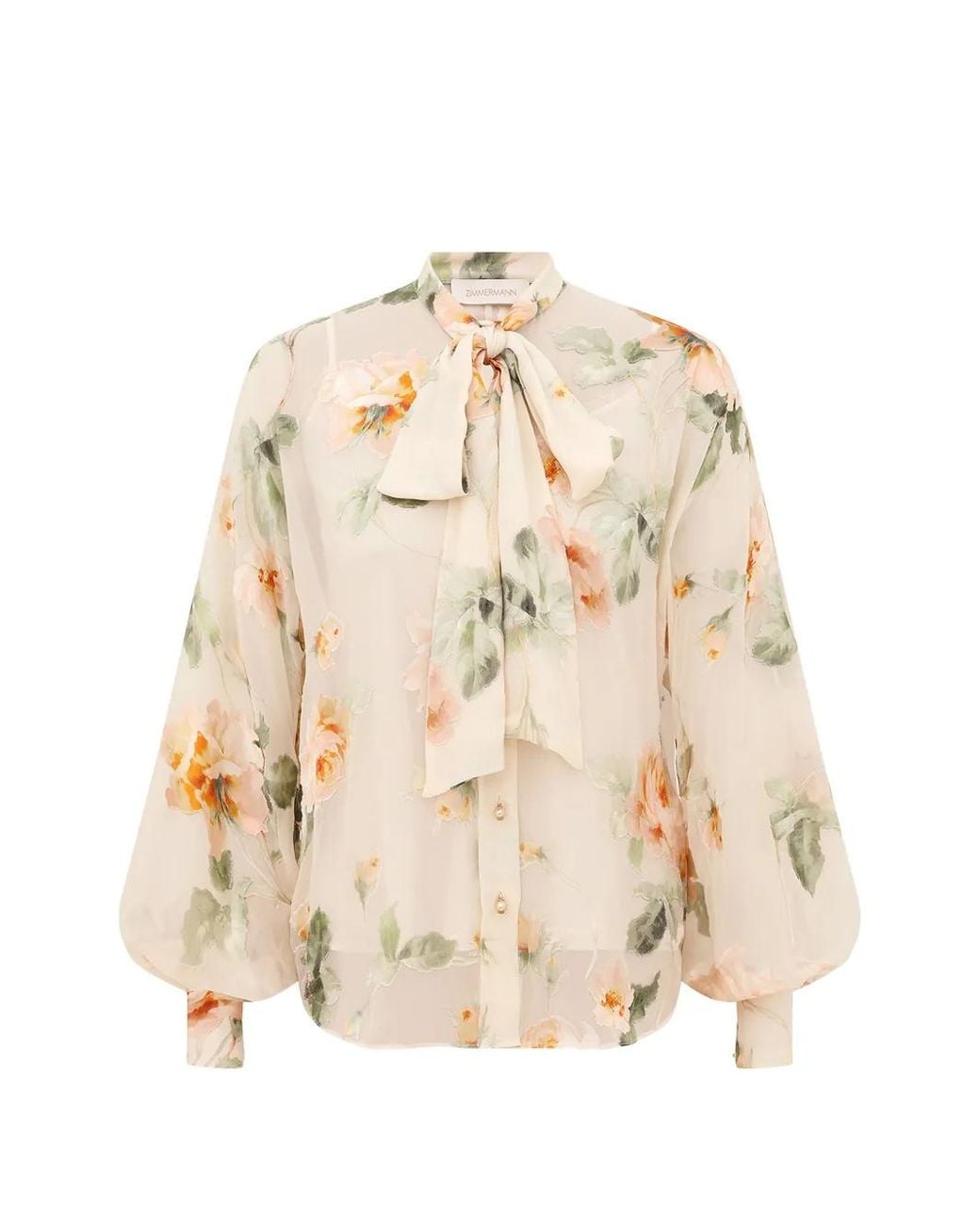 Blusa Carousel Burnout Con Motivo Floral Zimmermann de color Natural