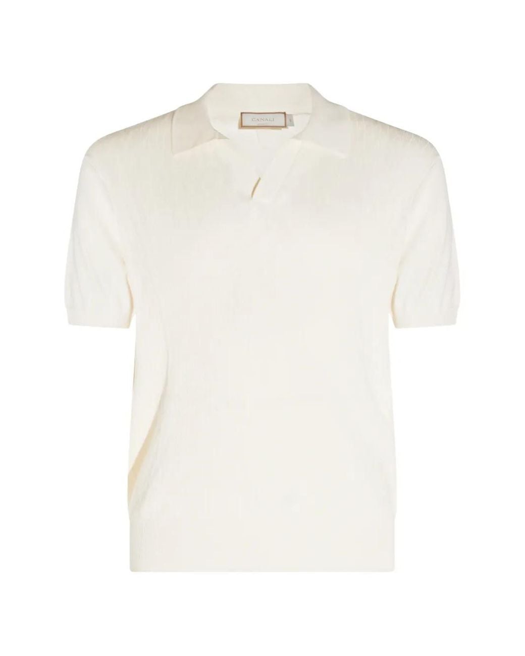 Canali White T-Shirt En Maille Torsadée for men