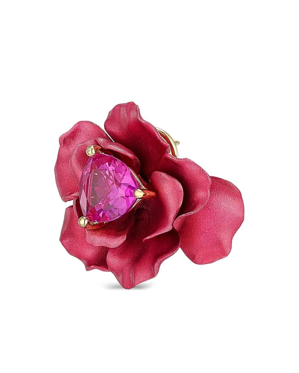 Anabela Chan Red 18Kt Vermeil Rose Sapphire Clip-On Earrings