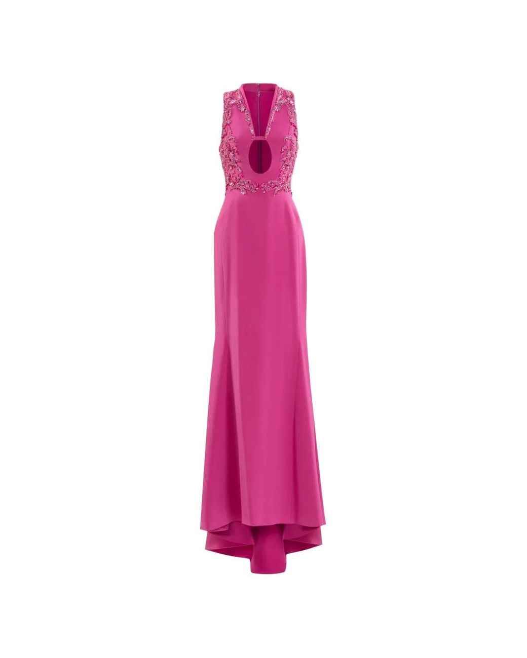 Saiid Kobeisy Pink Embroidered Crepe Dress