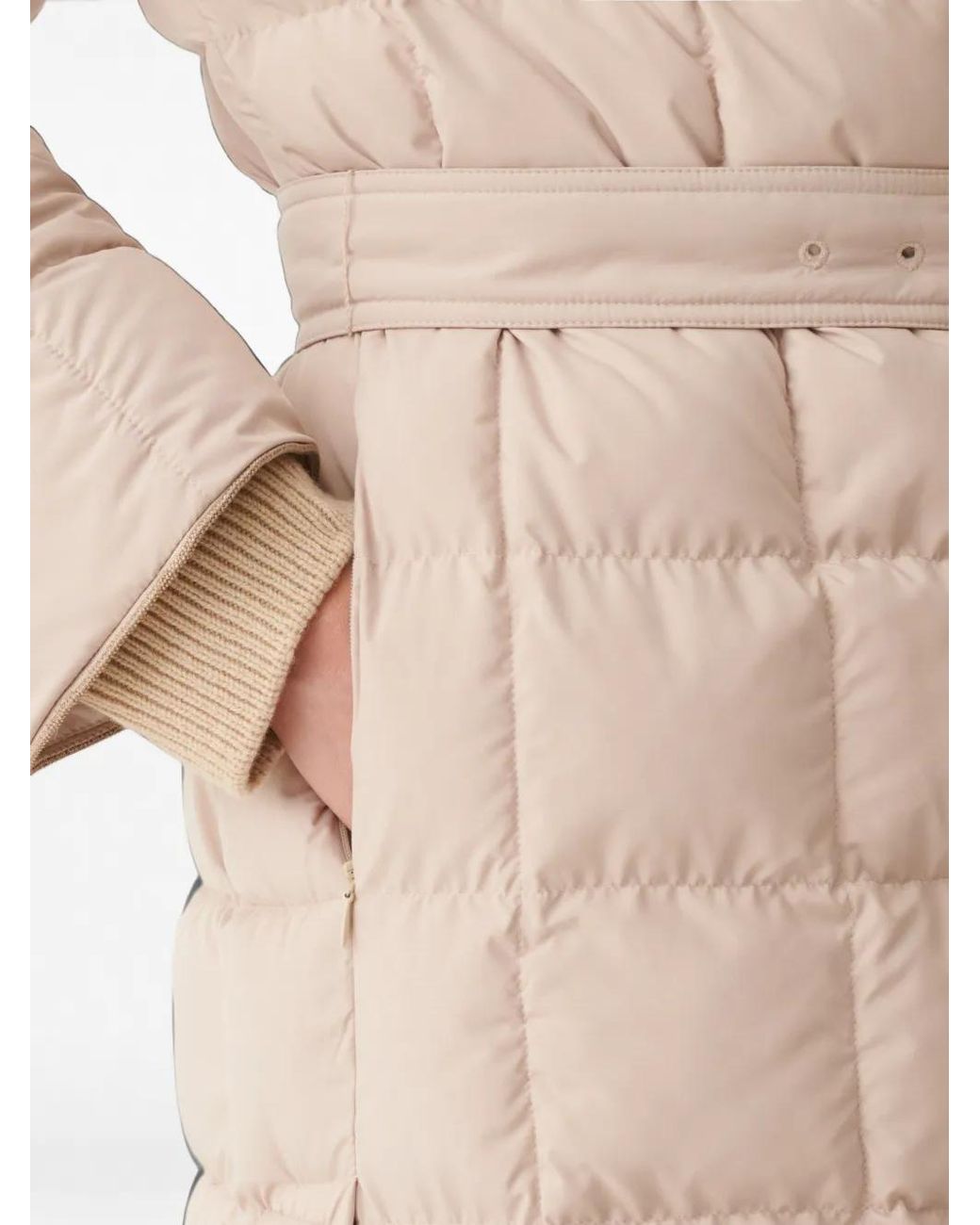 Fabiana Filippi Natural Quilted Belted Coat