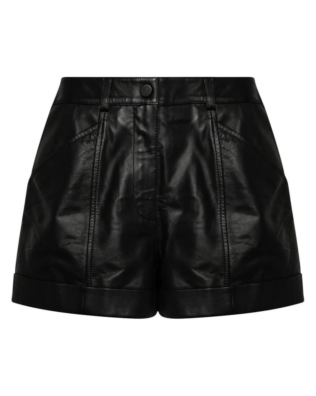 Yves Salomon Black Leather Shorts