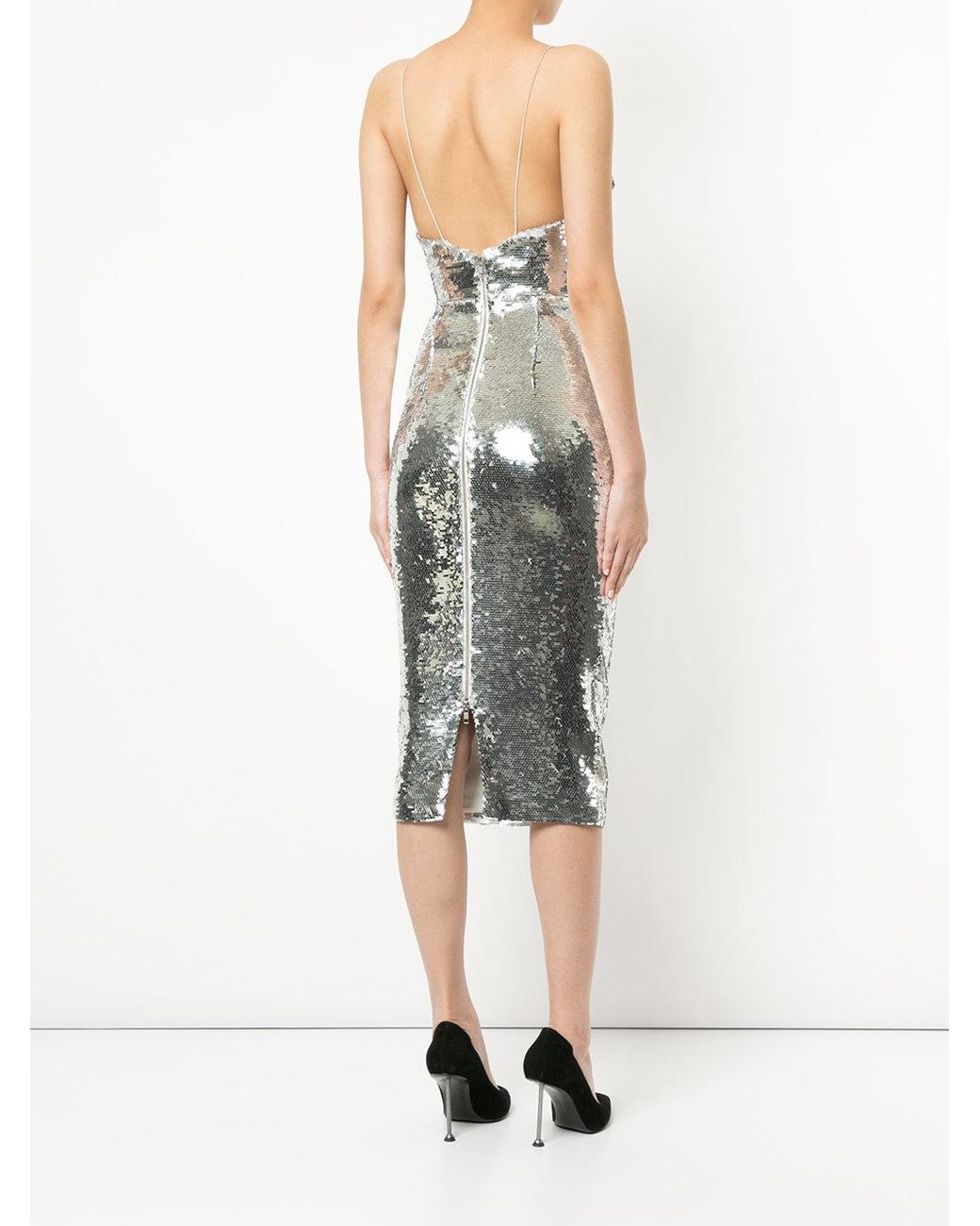 Womens Alex Perry silver Sequinned Strapless Midi Dress