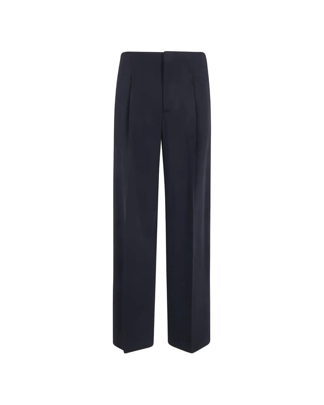 Alberta Ferretti Blue Pantalon De Tailleur Évasé À Plis