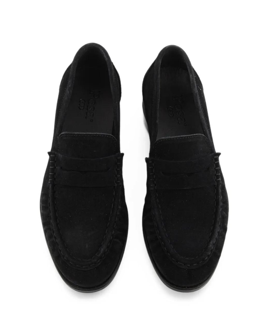 POSA Black Penny Suede Loafers for men
