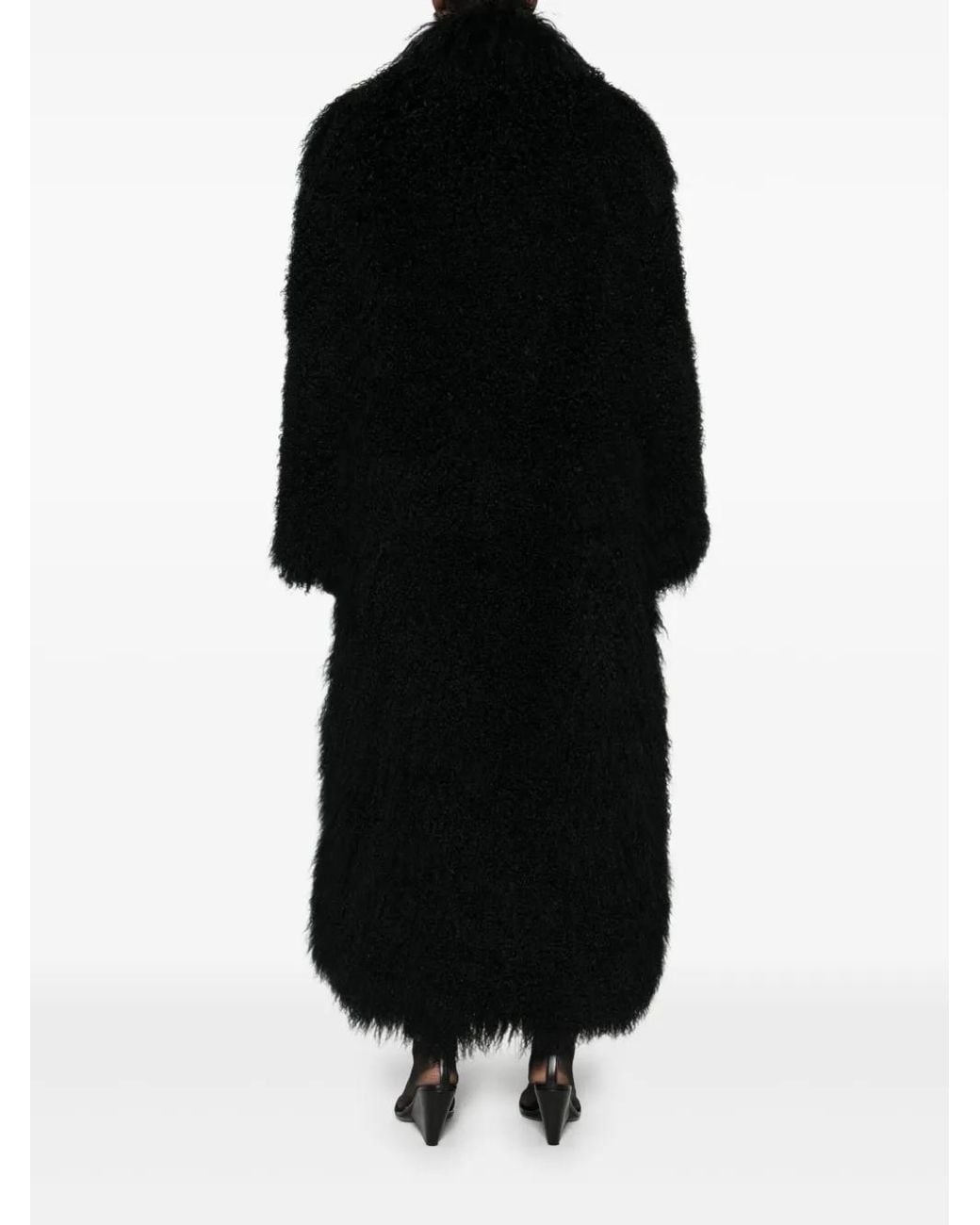 DUCIE Black Faye Shearling Coat