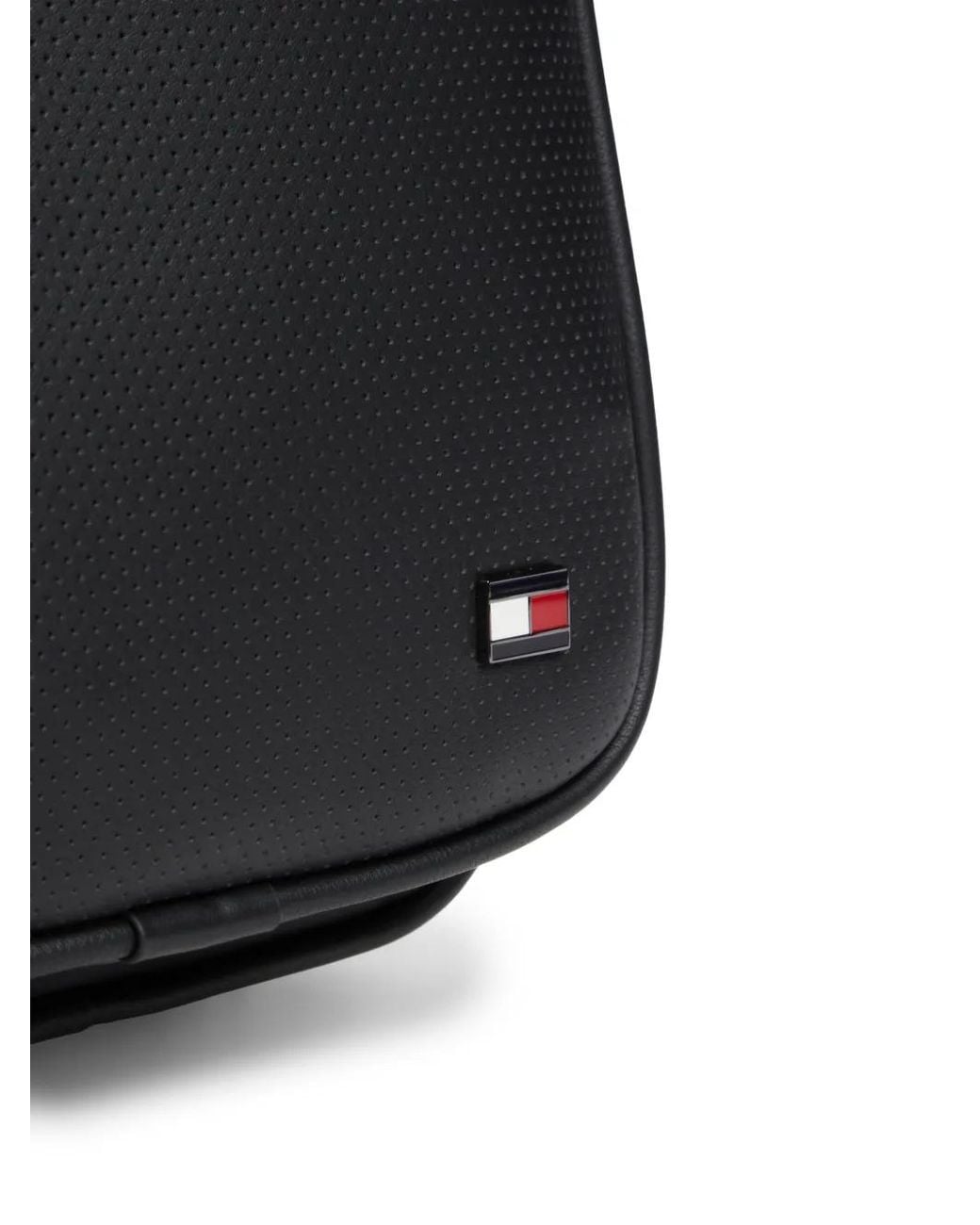 Tommy Hilfiger Black Perforated-Panel Backpack for men