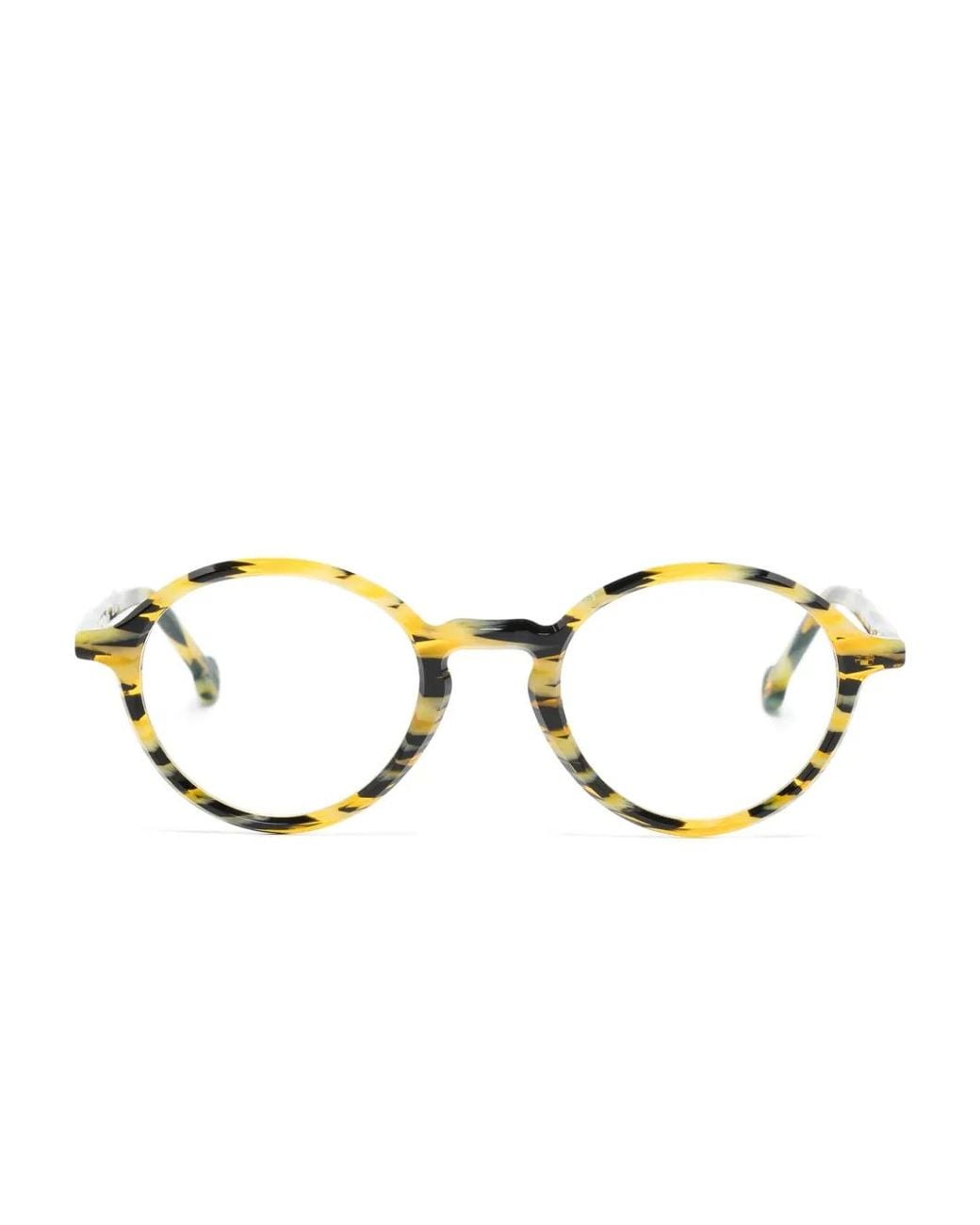 L.A. EYEWORKS Yellow Runde Buck Brille