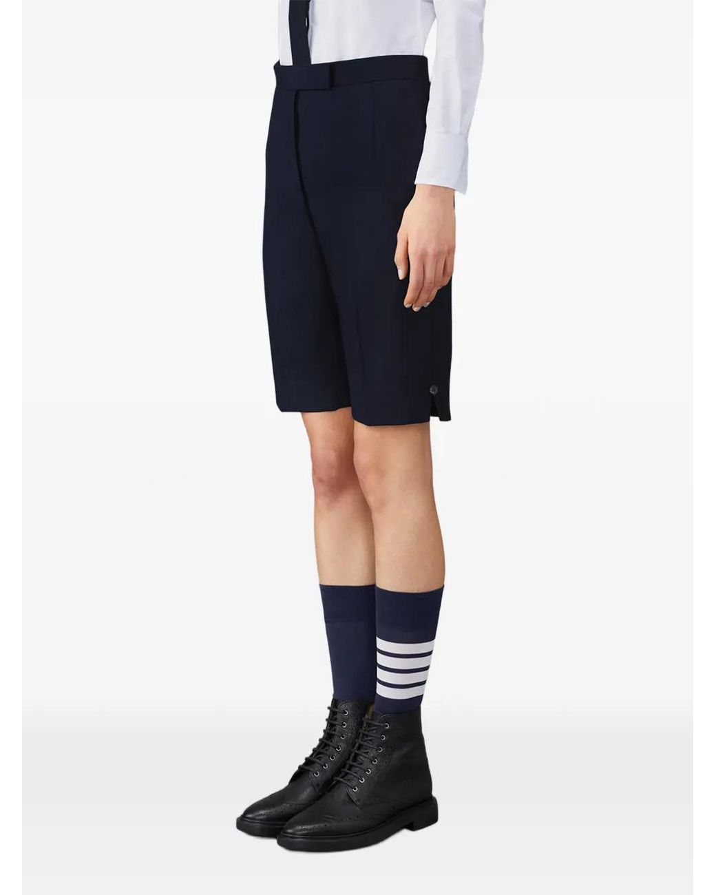Thom Browne Blue Super 120's Twill Backstrap Bermuda Shorts