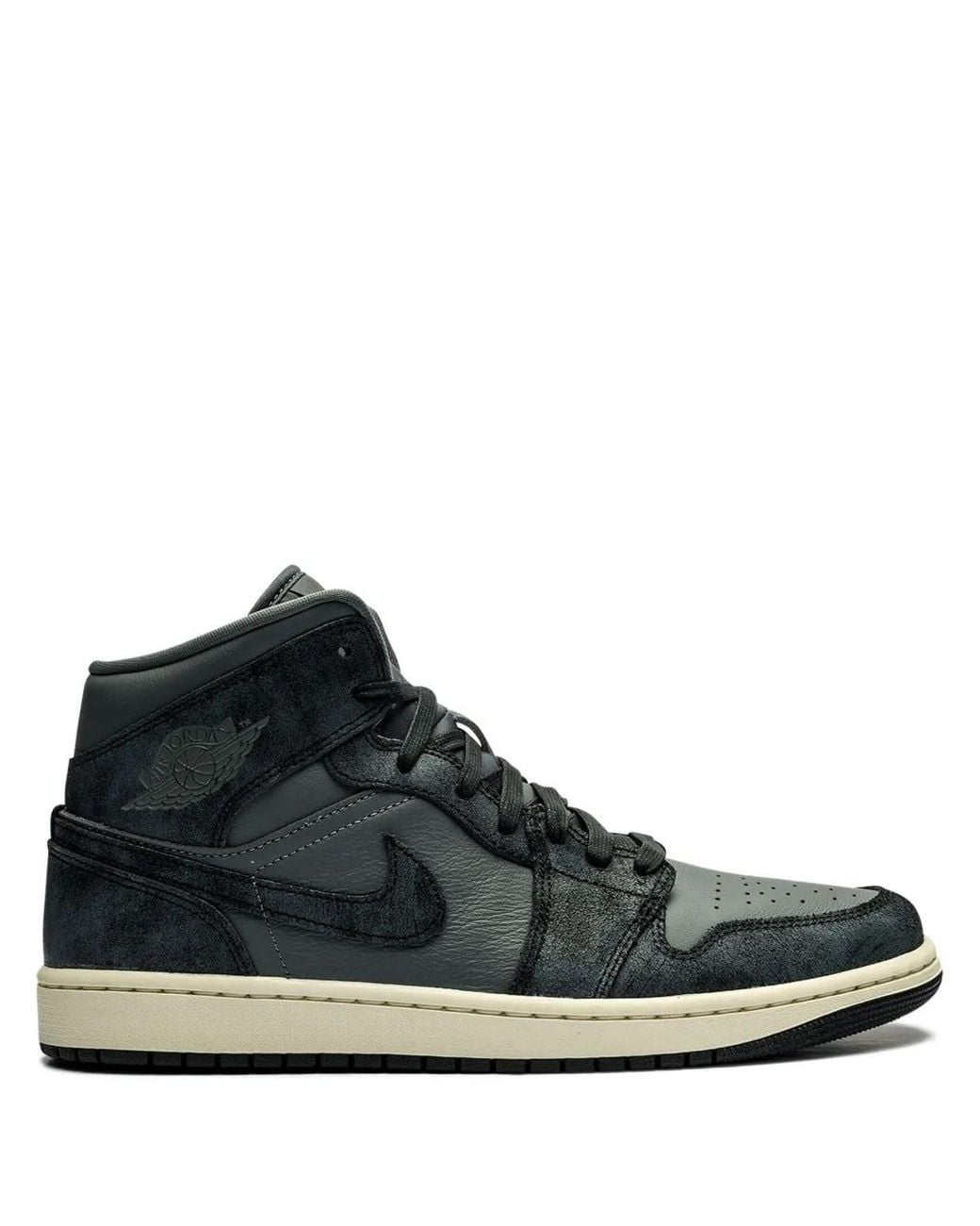 Nike Black Air 1 Mid "Distressed Smoke" Sneakers