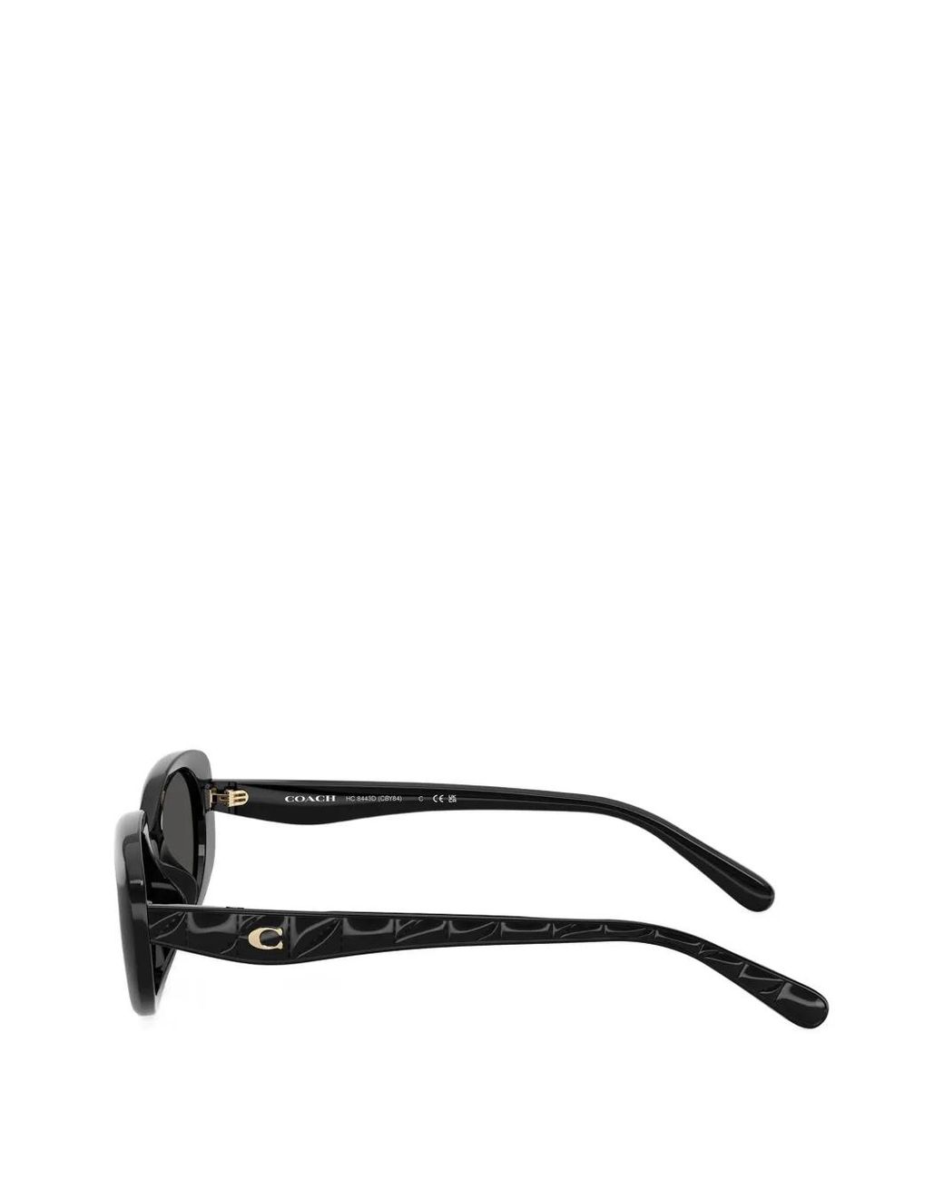 COACH Black Oval-Frame Sunglasses