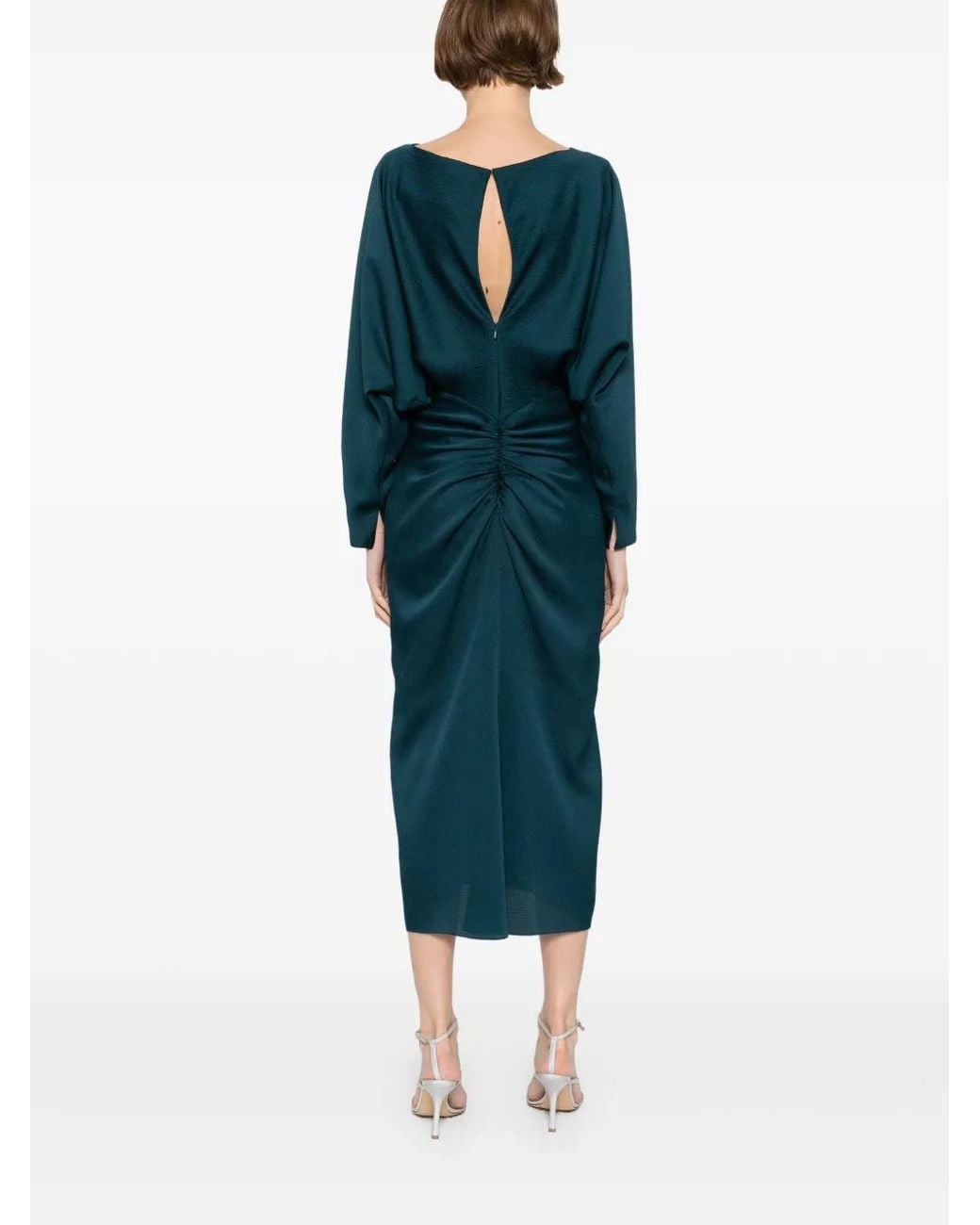 Amsale Green Dolman-Sleeved Dress