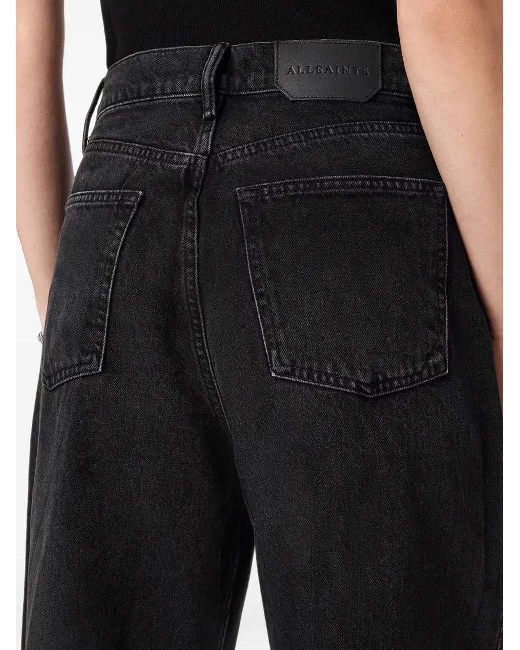AllSaints Black Aki Mid-Rise Jeans