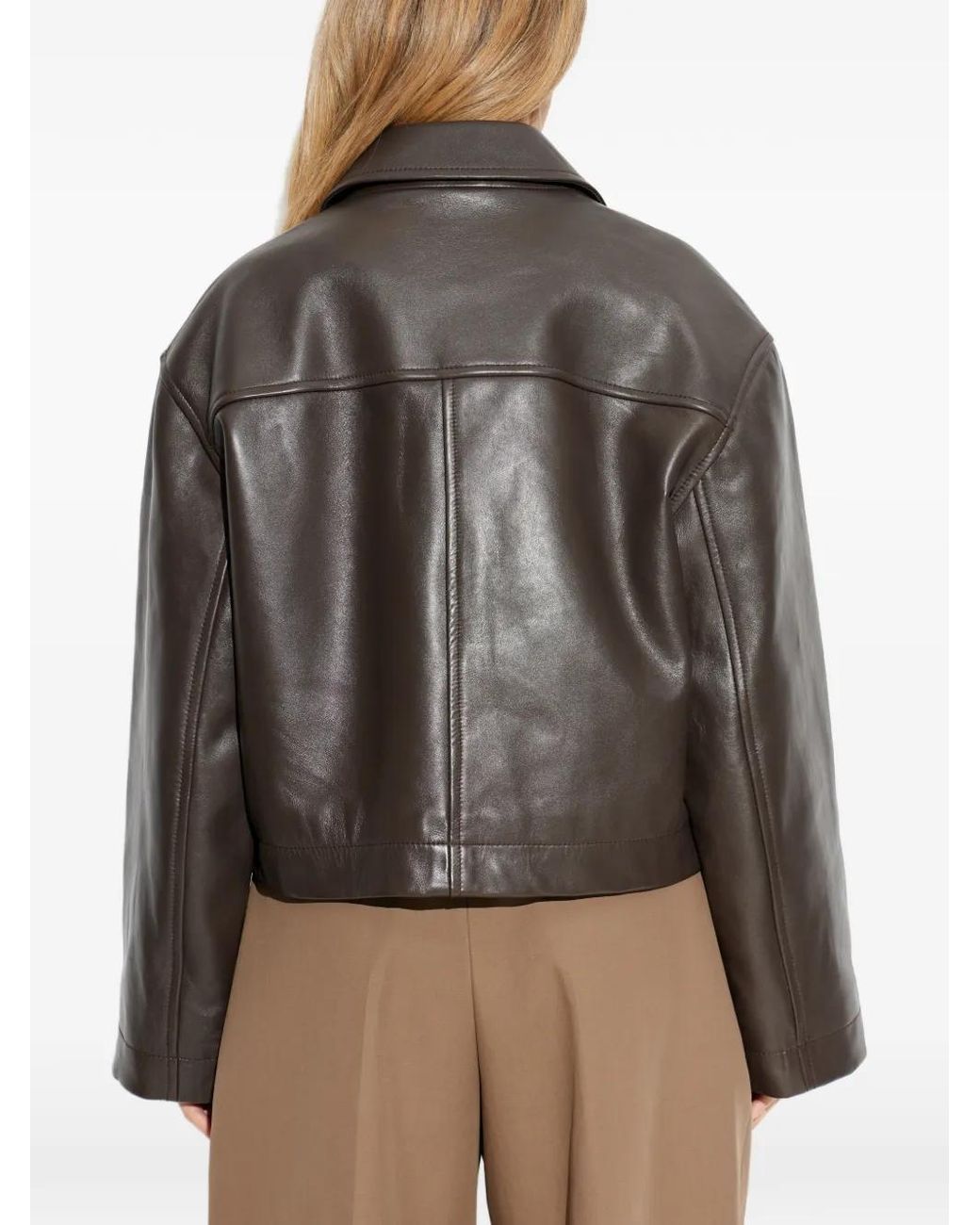 Studio Nicholson Brown Buttoned Lambskin Jacket