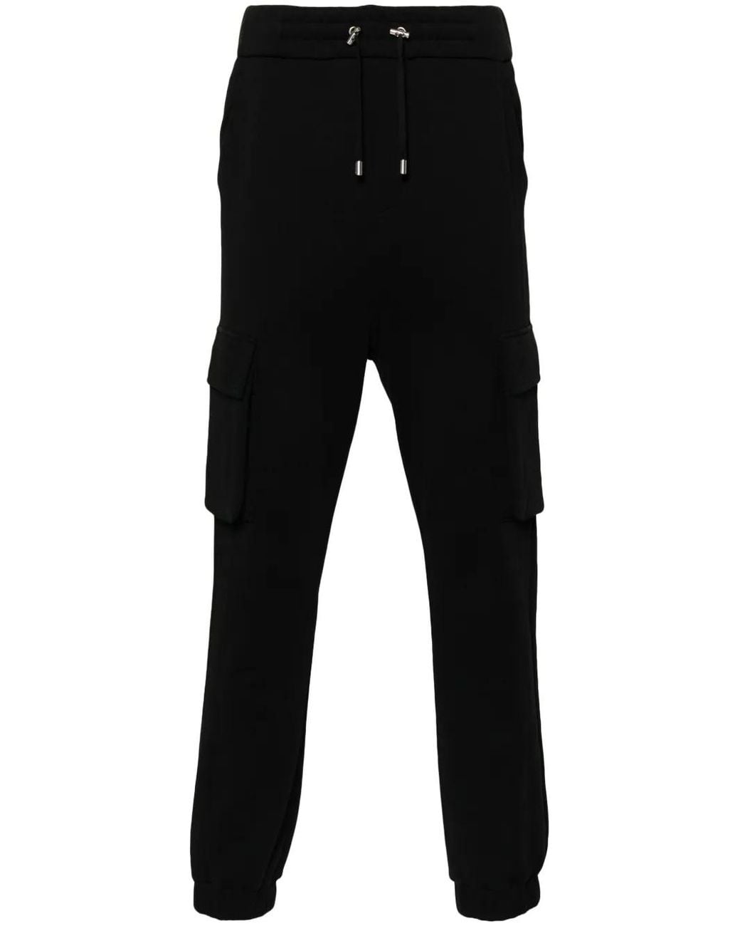 Balmain Black Logo-Print Cotton Track Pants for men