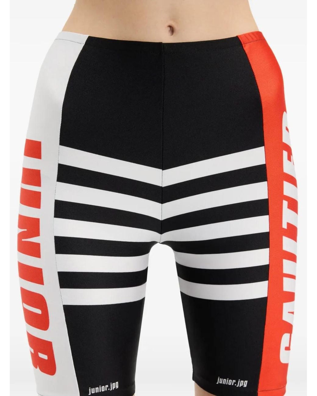 Jean Paul Gaultier Black Junior Gaultier Cycling-Printed Stretch Shorts