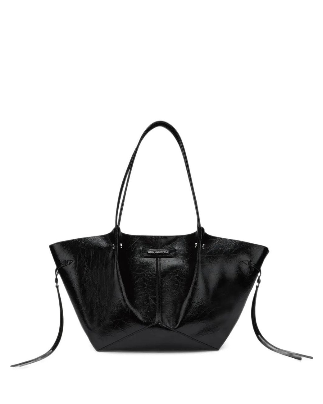 Karl Lagerfeld Black Medium K/Pierced Textured Tote Bag