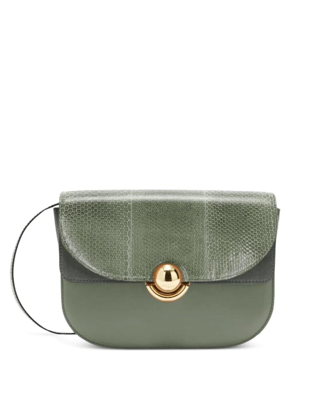 Furla Green Mini Sfera Snake-Effect Leather Tote Bag