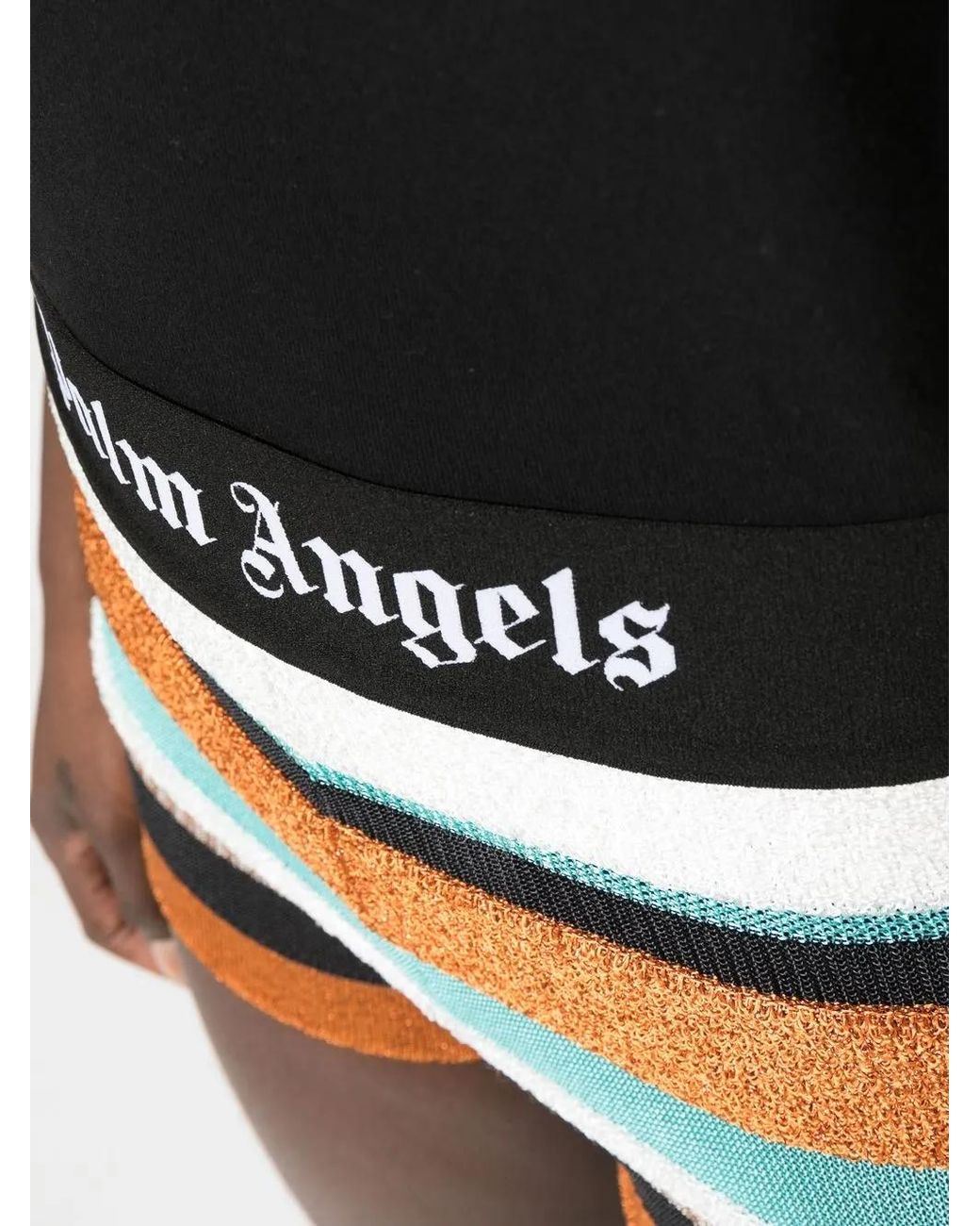 Palm Angels Black Shorts With Stripes