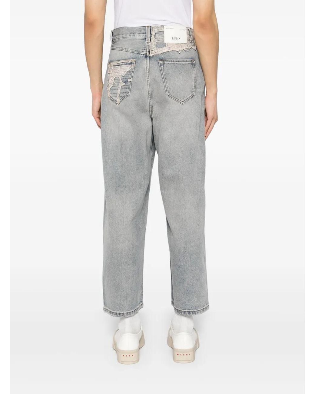 FIVE CM Jeans Met Patchwork in het Gray voor heren