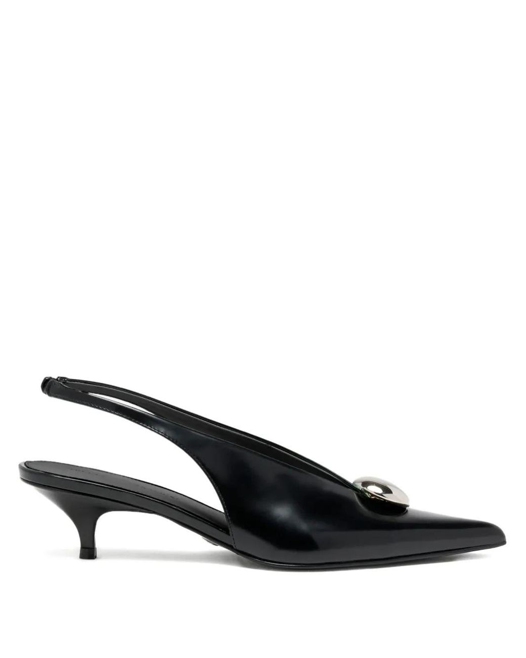 Proenza Schouler Black Dome Slash Slingbacks