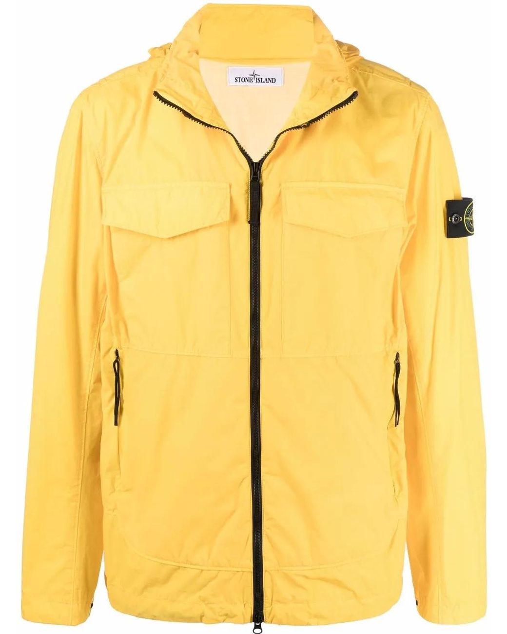 Stone Island Yellow Compass-Patch Zip-Up Jacket for men