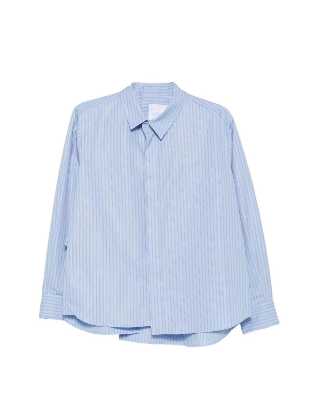 Sacai Gestreept Overhemd in het Blue