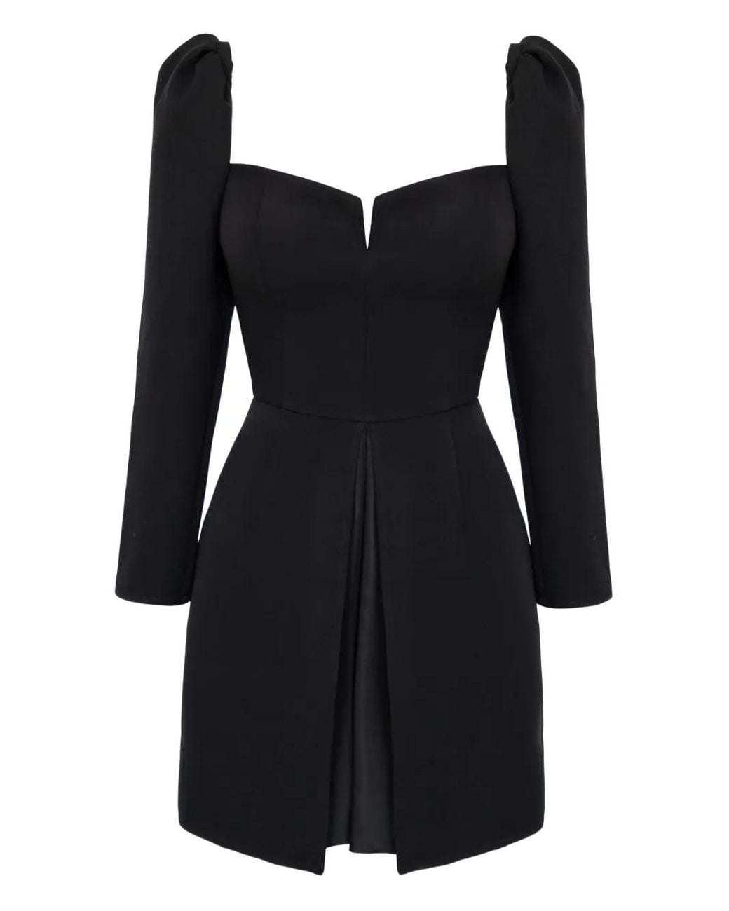 POST MERIDIEM Black Long-Sleeve A-Line Mini Dress
