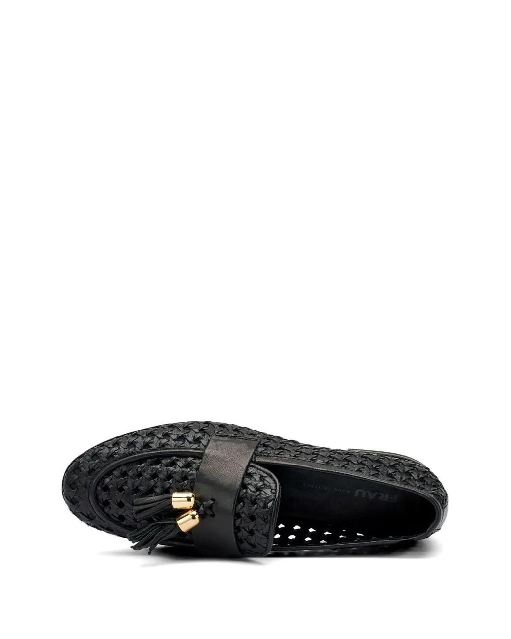 Frau White Woven Tassel Loafers