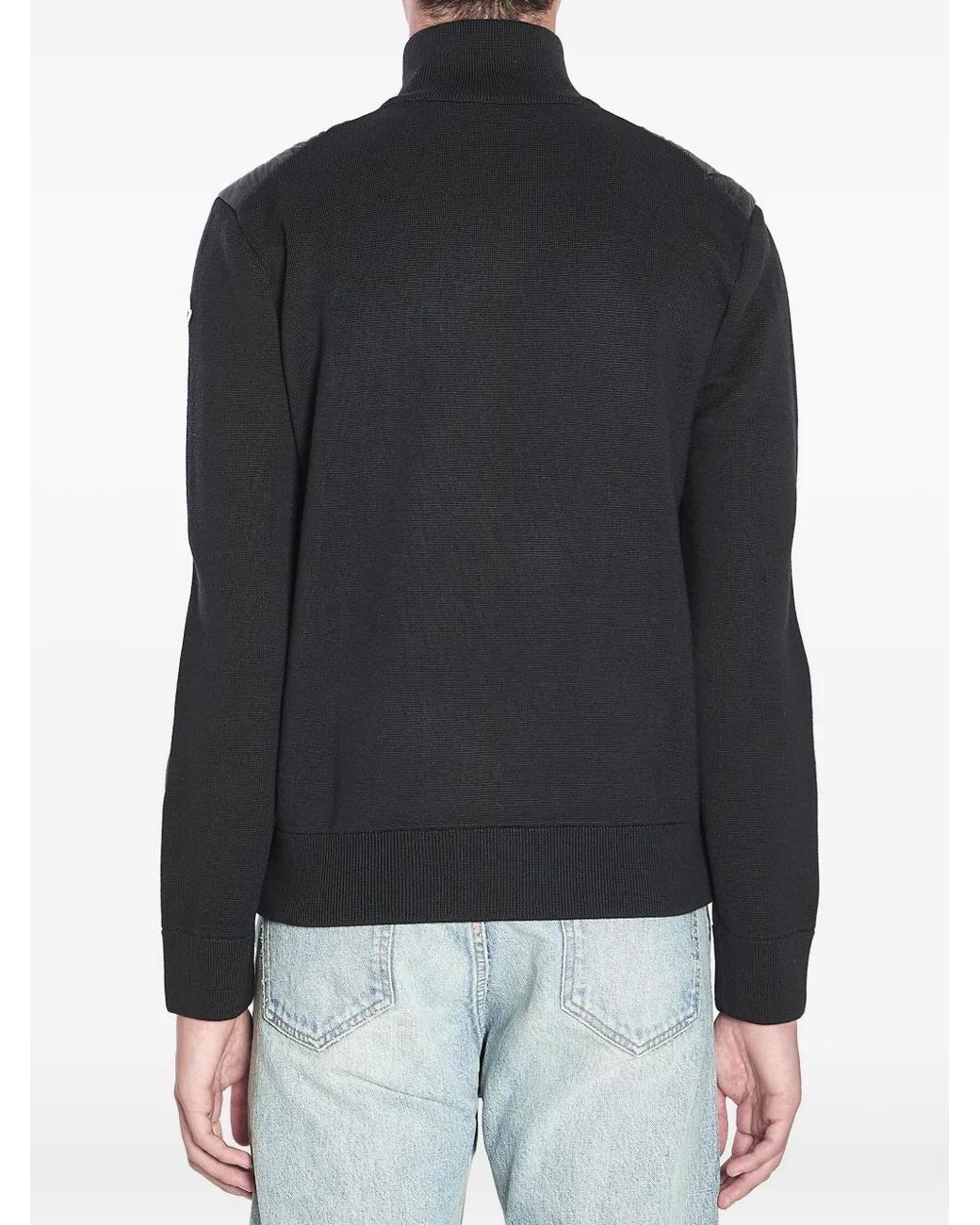 Moncler Black Logo Patch Padded Zip-Up Cardigan for men