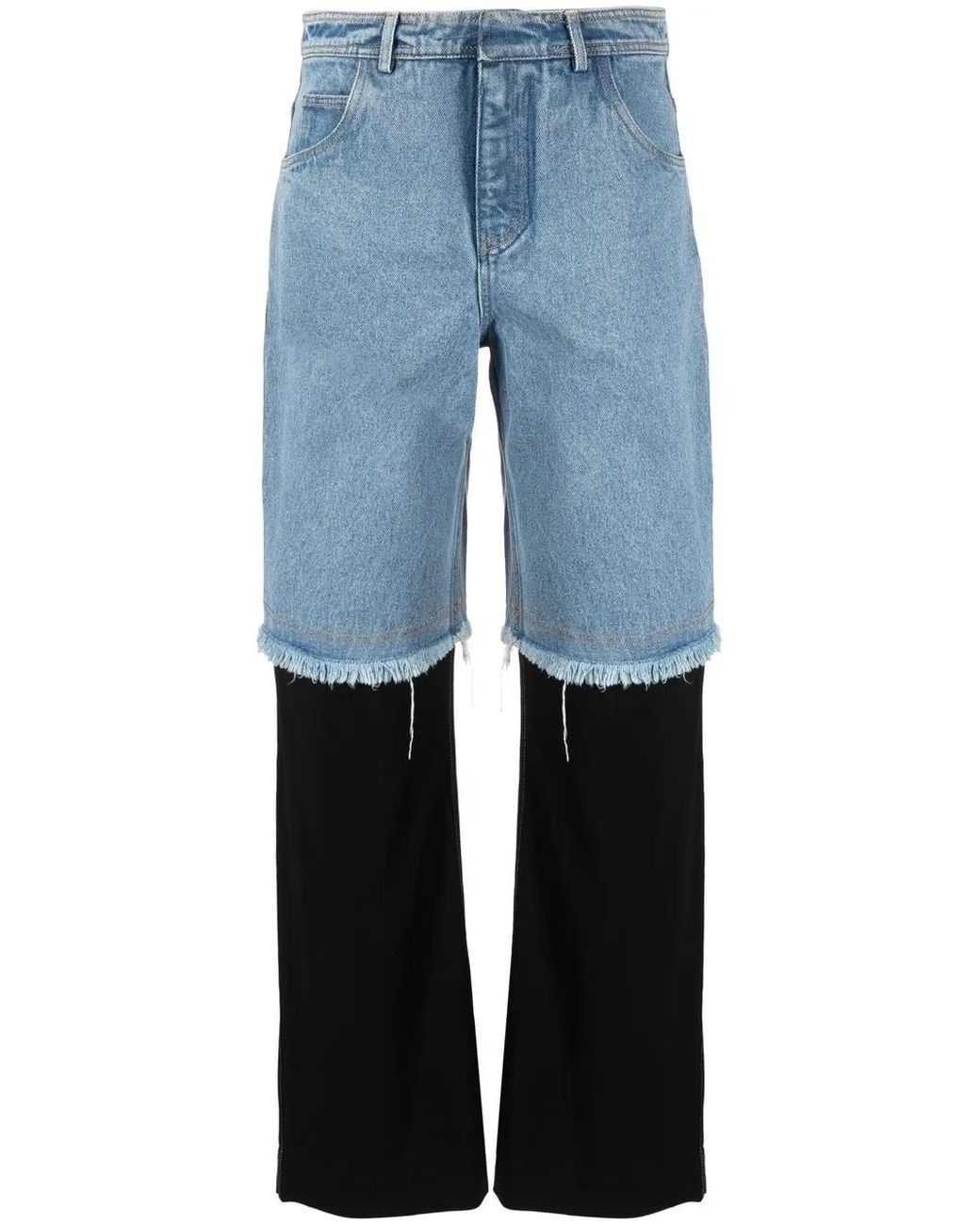 Christopher Esber Blue Deconstruct Straight-Leg Jeans