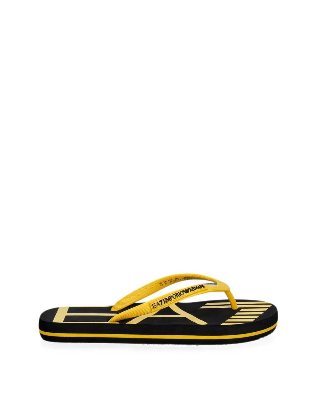 EA7 Yellow Logo-Lettering Flip-Flops