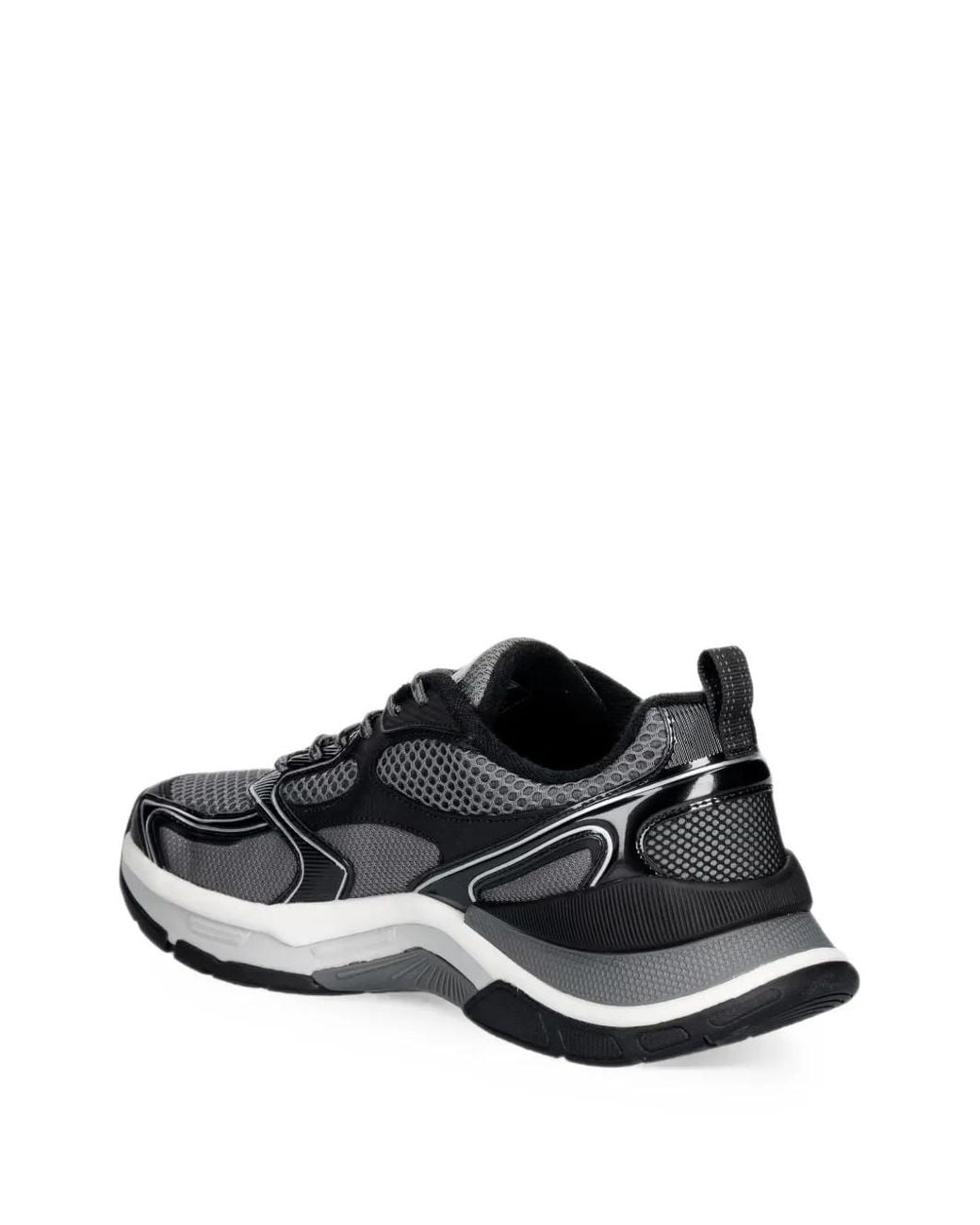 EA7 Black Logo-Patch Mesh Sneakers