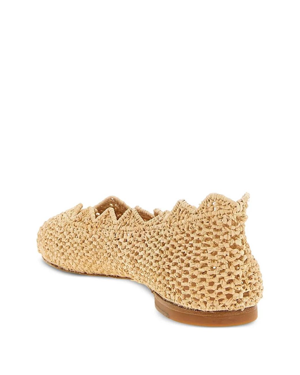 Odissi Natural Scalloped Woven Ballet Flats