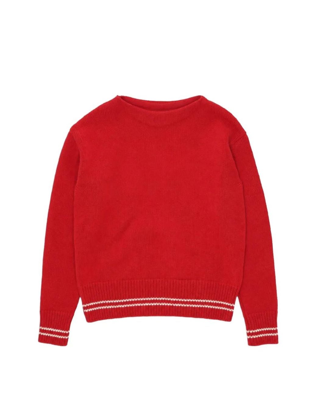 Fortela Red Stripe-Trim Wool Sweater for men