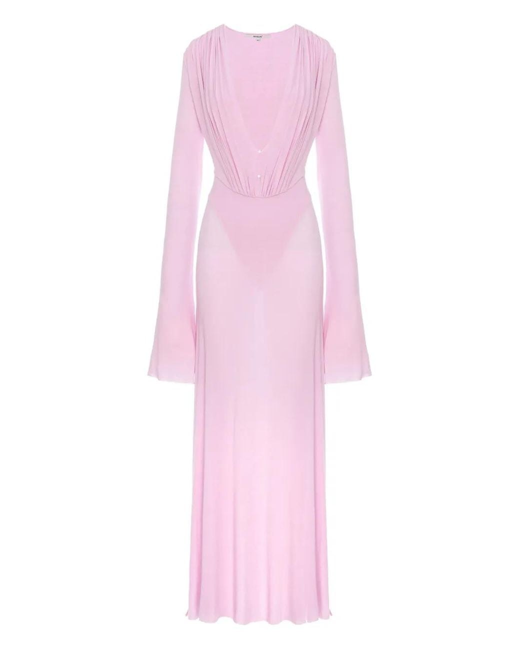MANURI Pink Suki Draped Long Dress