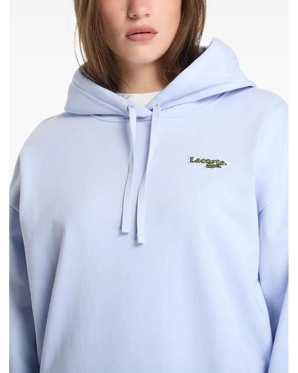 Lacoste Blue Oversized Logo Hoodie