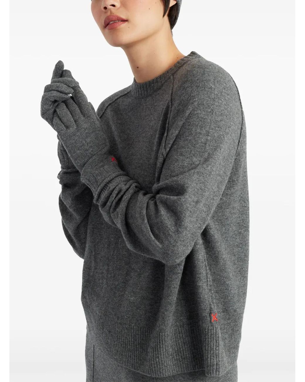 Chinti & Parker Gray Knitted Gloves