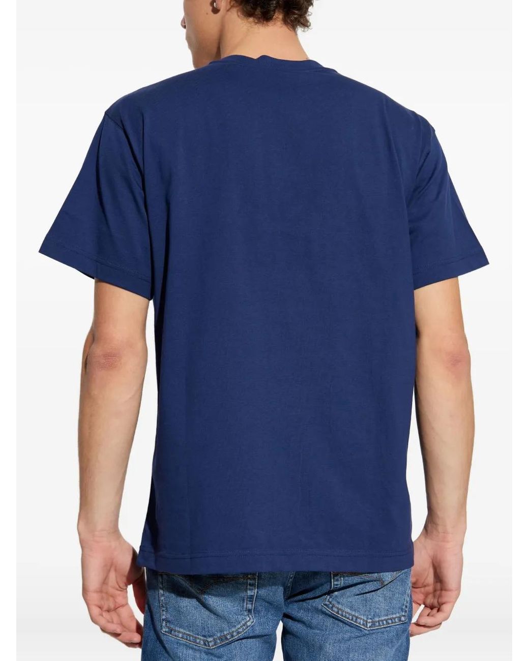Versace Jeans Couture Blue Logo-Print T-Shirt for men