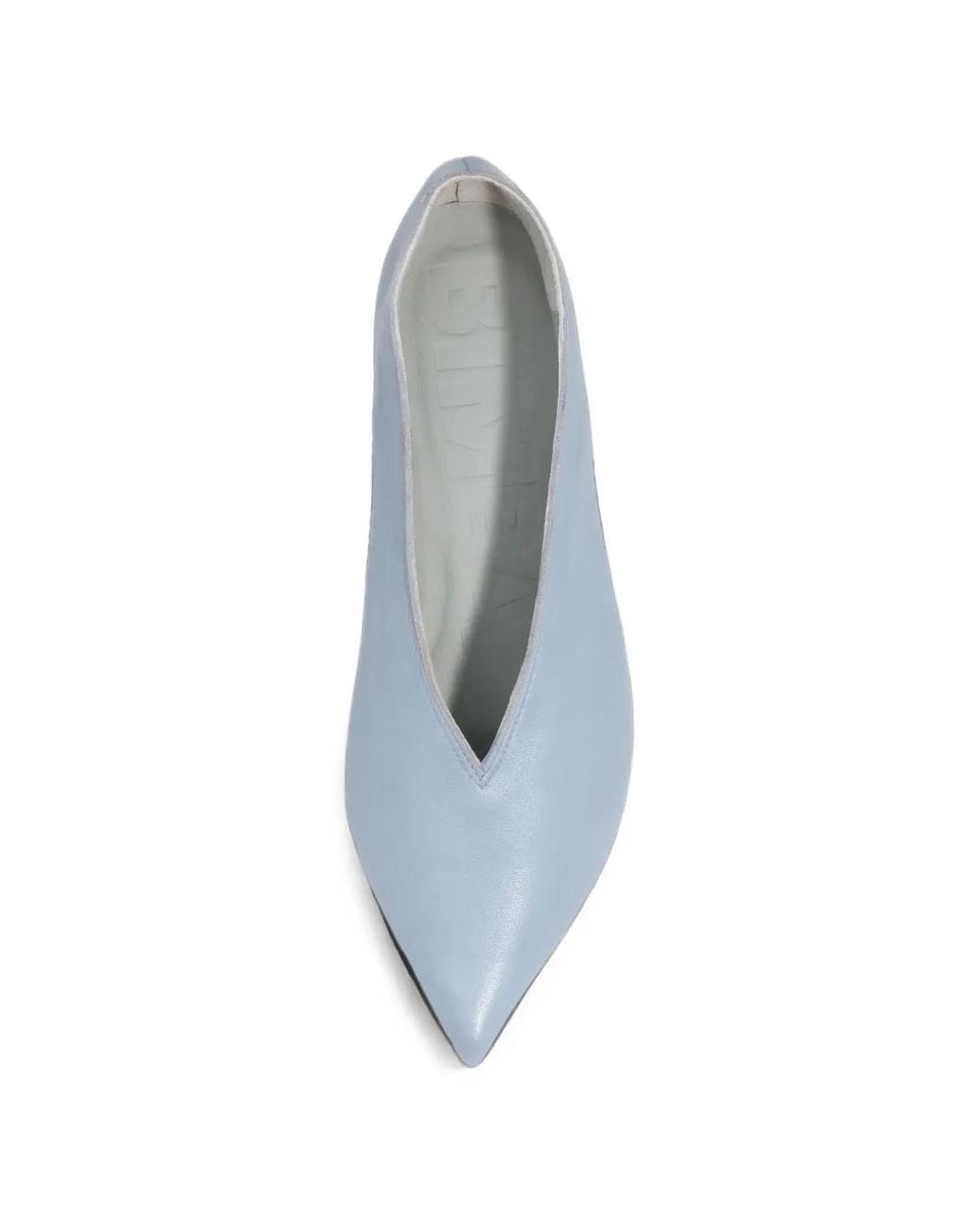Bimba Y Lola Blue Leather Low Heel Court Shoe