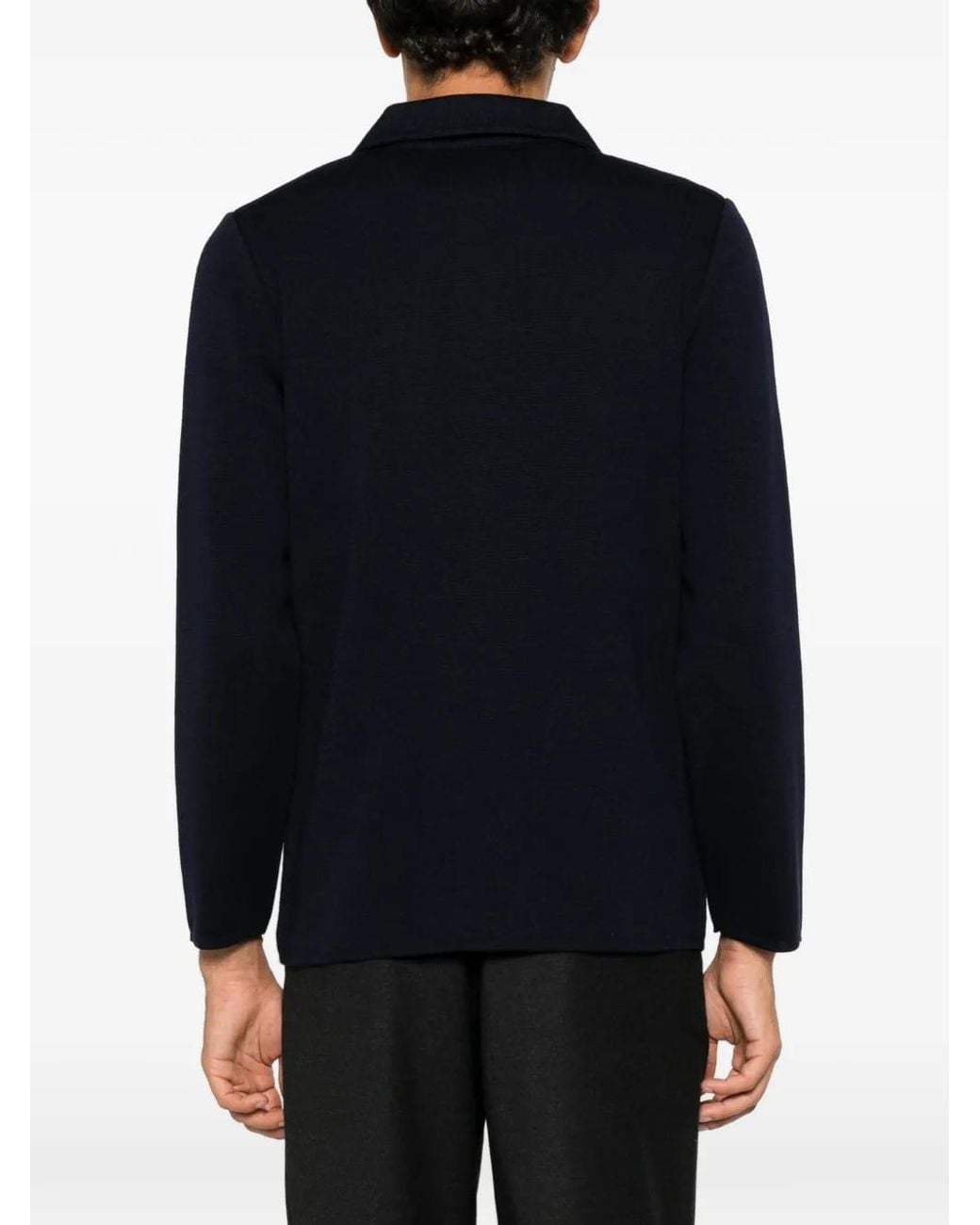 Lardini Blue Button-Up Patch-Pocket Jacket for men