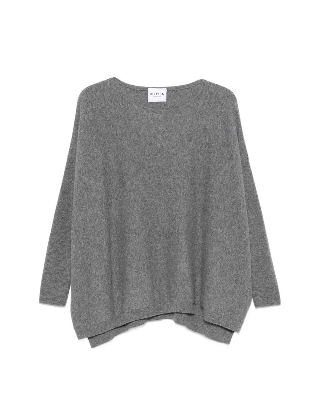 Kujten Gray Side-Slit Sweater