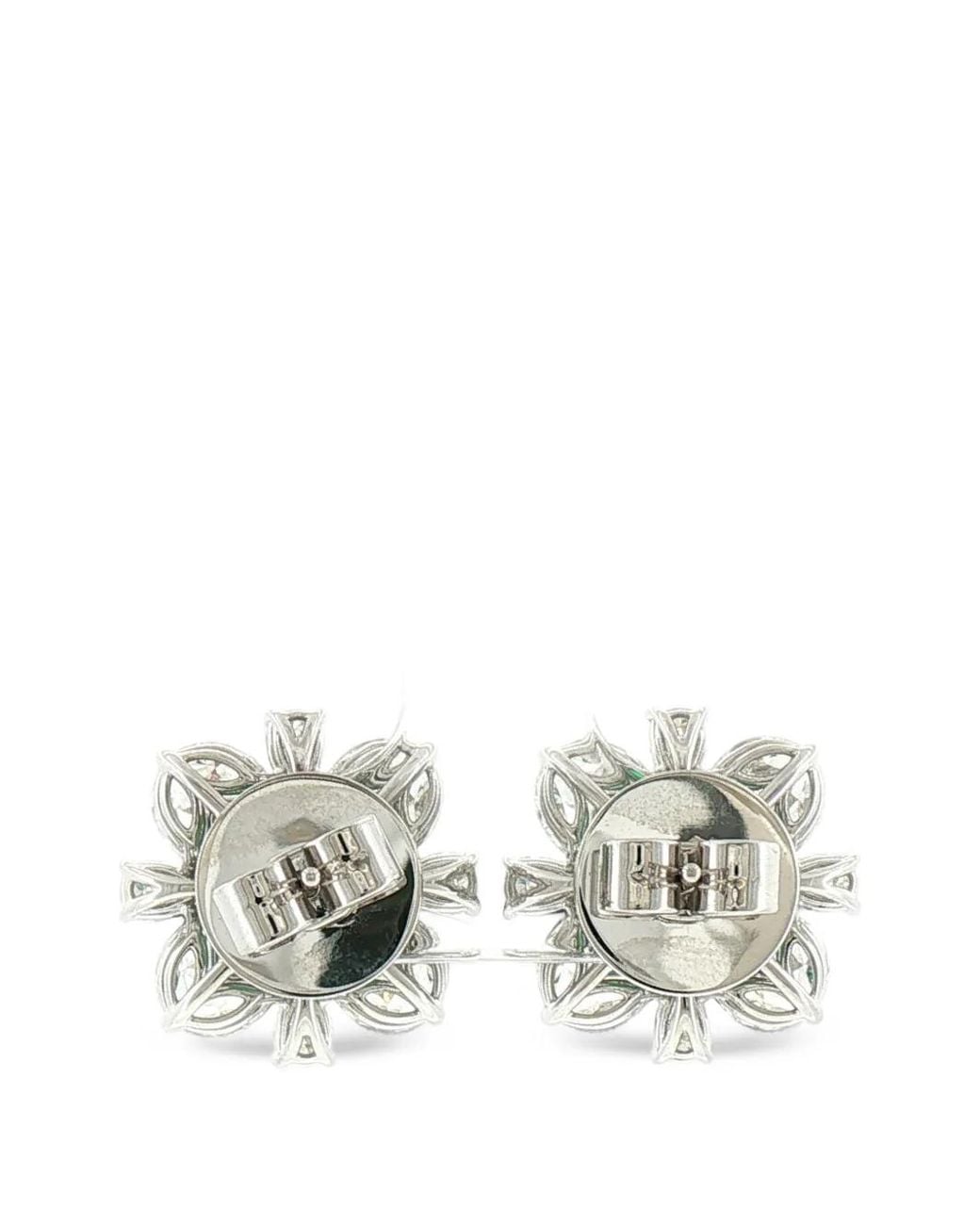 HYT Jewelry White Emerald And Diamond Stud Earrings