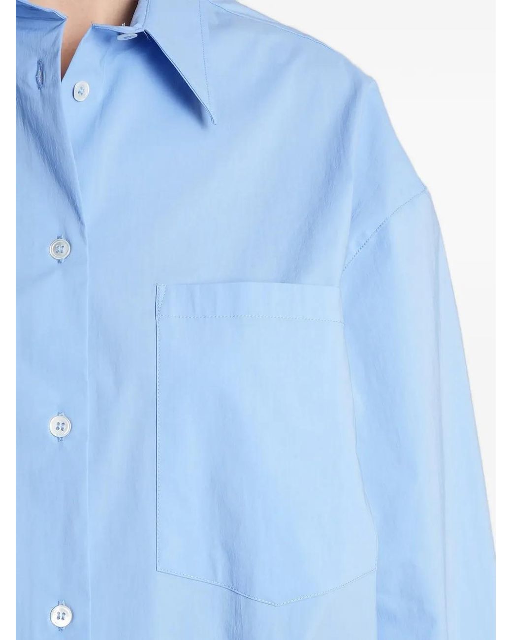 IRO Blue Natacha Chest-Pocket Button-Down Cotton Shirt